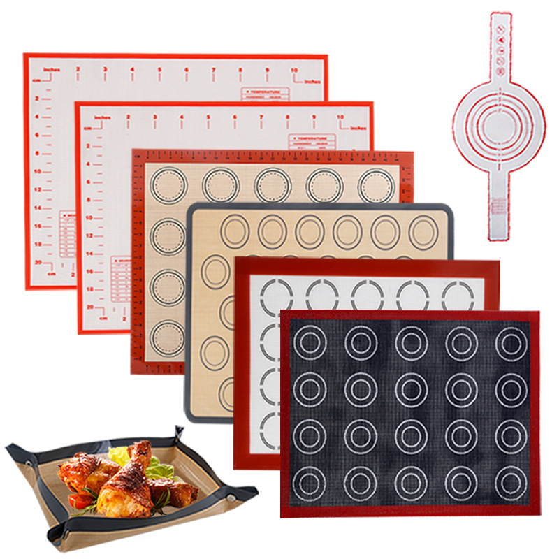 Food-Grade Silicone Kneading Mat, Enlarged and Thickened, Cross-Border Special Anti-Slip and Stain-Resistant Cookie Puff Baking Mat with Scale