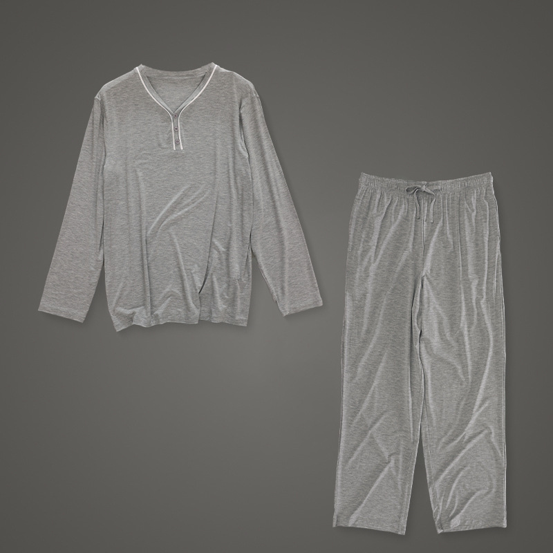 와인잔 칼라 긴팔 바지 정장 라이트 플로럴 그레이