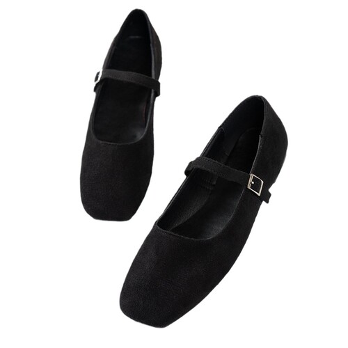 Women's Square-Toe Flat-Heel Plus-Size Shoes for 2025: Low-Top Slip-Ons with Velcro Straps—Casual, Versatile, and Ultra-Lightweight