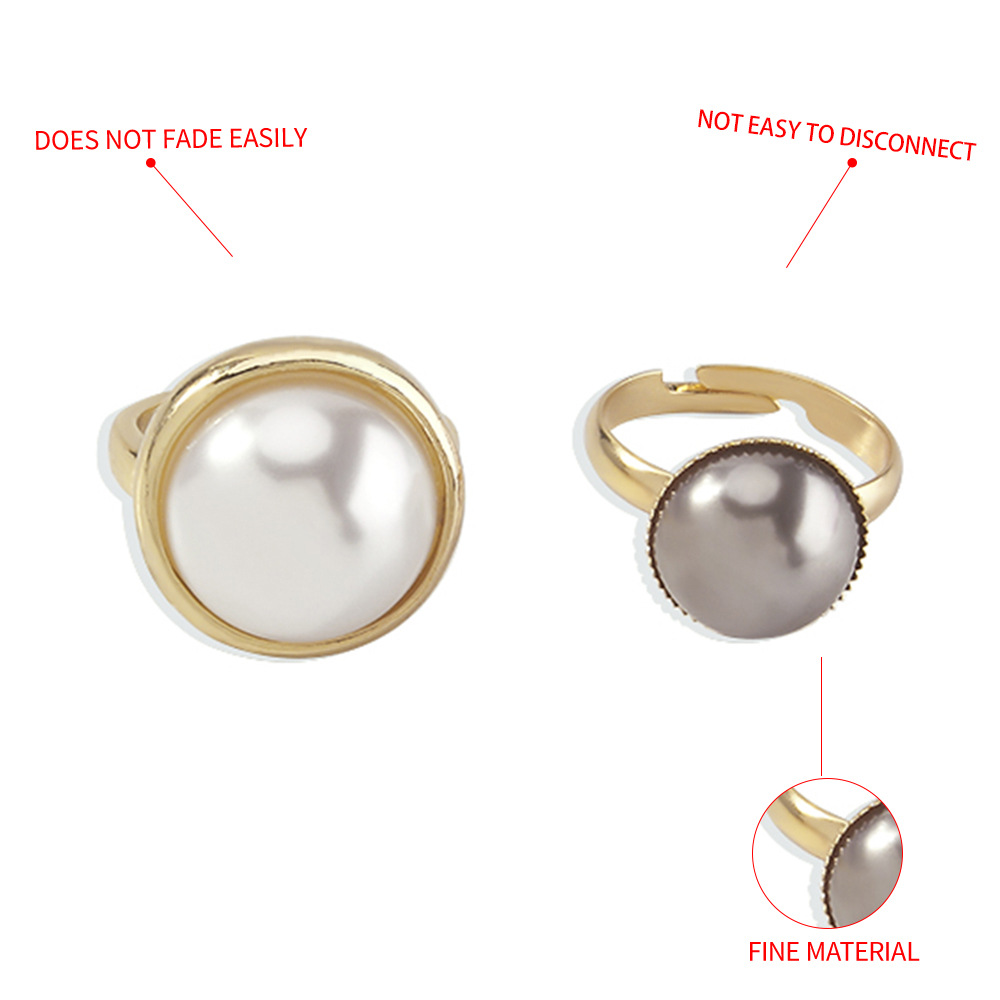 crossborder retro simple jewelry French romantic pearl ring personality ringpicture5