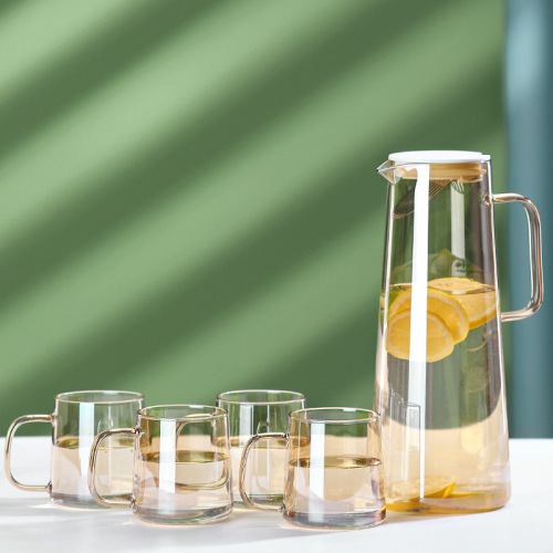 冰箱冷水壶水杯套装家用玻璃壶耐高温防爆凉水壶大容量扎壶水具