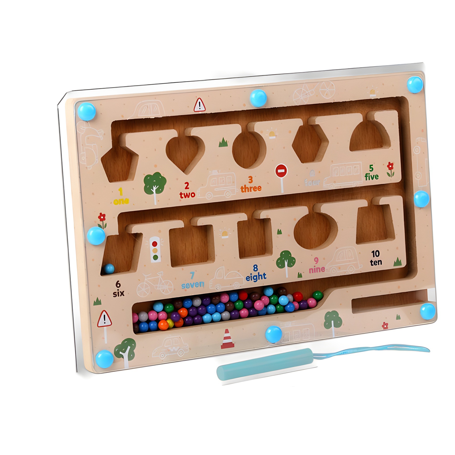Educación temprana para niños Laberinto intelectual Bebés Niños y niñas Escena Digital Magnetic Ball Color Clasificación Juguetes