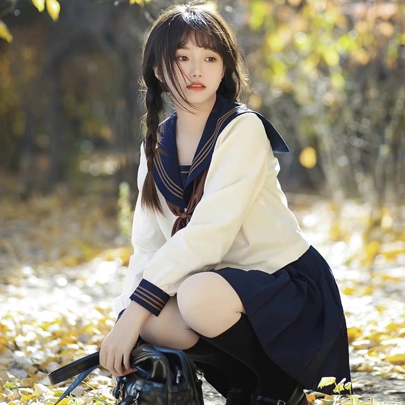 Японский православный JK Униформа чай sanben мягкая одежда для девочек Женская Студенческая одежда плиссированная юбка школьная форма моряк одежда колледж Стиль класса одежда