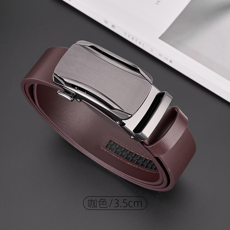 高級ビジネスベルト男性高級感トップ層牛革ベルト男性ファッションファッション男性自動バックル本革