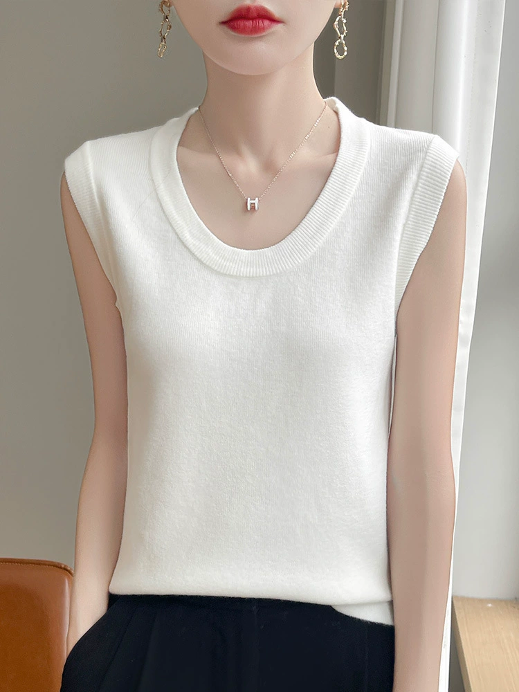 Летний трикотажный жилет из смешанного текстиля