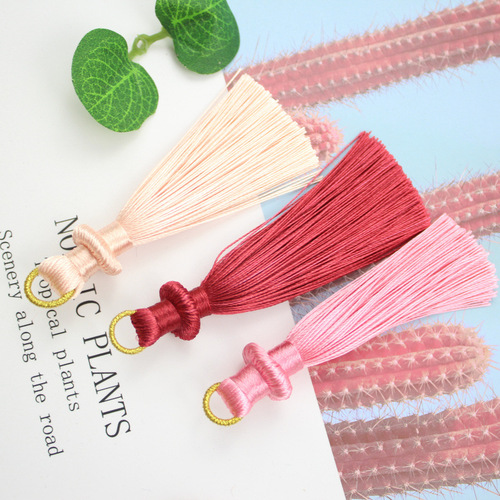 7cm Mushroom Shaped Polyester Tassel Accessory Earrings, Fashion Line Tassel Earrings, Direct Manufacturer Sales