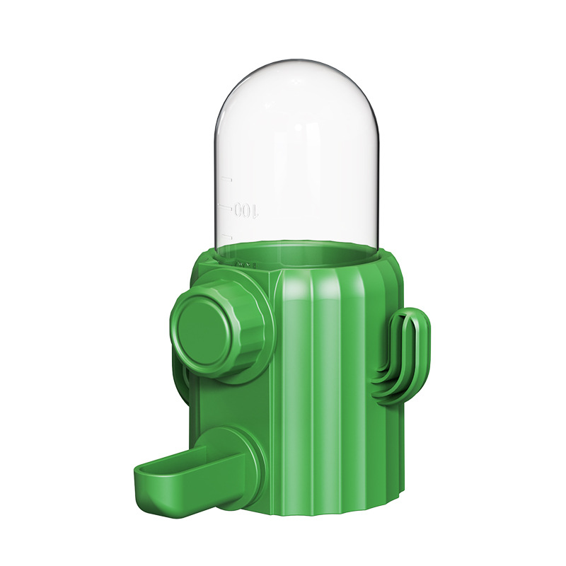 Nuevo cactus aviar jaula de alimentación automática aguja perforación boca de hervidero de agua boca de bronce alargada pequeña mascota colgante botón agua potable image 7