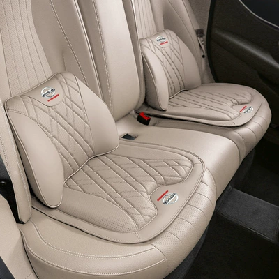 Seat cushion, seat cover X-Trail, Murano, Tiida, Patrol - nissan-2-lumbar-supports-2-seat-cushions-off-white