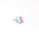 5 pcs/bag transparent glass hand-painted series colorful Peach heart butterfly vertical hole beaded diy mobile phone chain small accessories