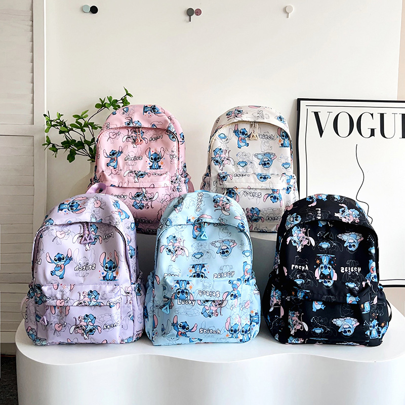 New Style Stitch Casual School Bag for Primary School Students, Large Capacity, Printed, Lightweight, Versatile, High-Looking Backpack for Children