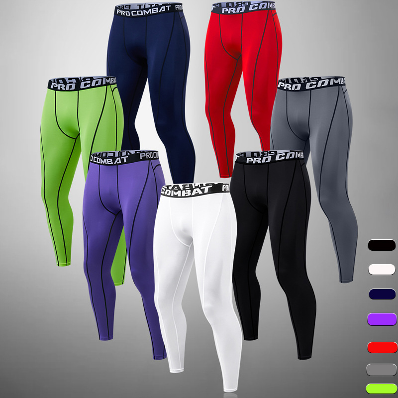 Cross-border Sports Tights Quick-drying Training Fitness Trousers Running Basketball High Elastic Compression Pants Men's Leggings