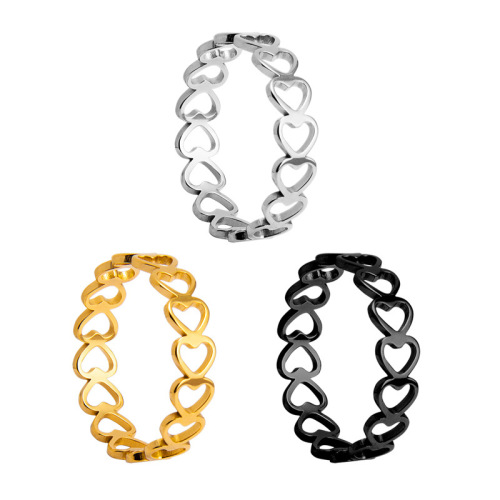  Cross-Border Accessories: Simple All-Over Hollowed-Out Heart Rings for Couples, Wholesale Jewelry Sets