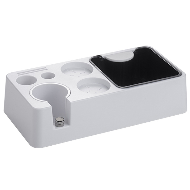 ABS multi-función de prensa Fundación asiento de la máquina de café mango soporte de prensa polvo martillo paño Dispositivo de almacenamiento de polvo 51/58 Universal