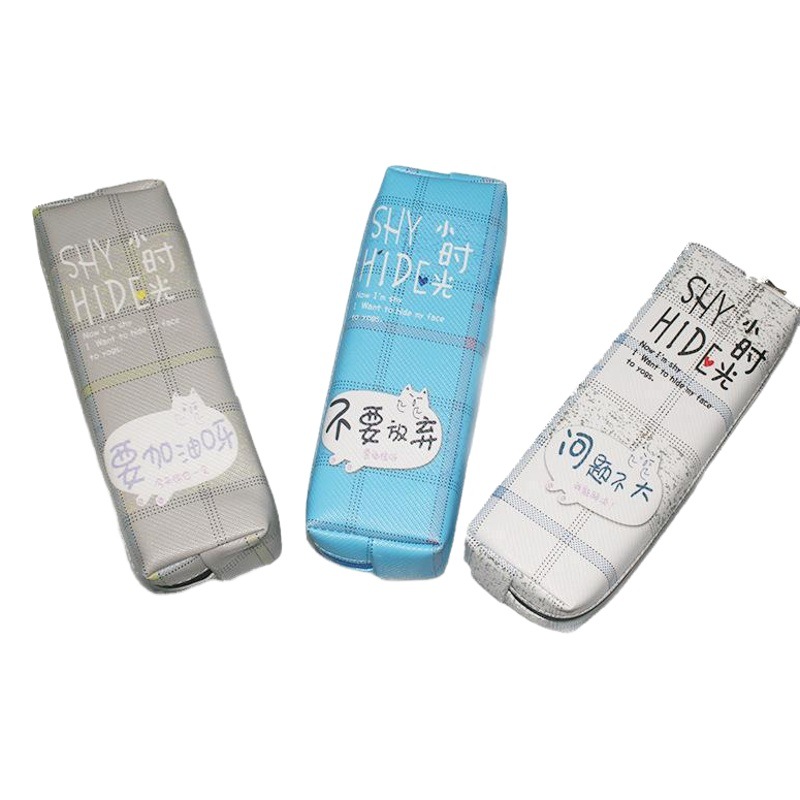 Caja de lápiz creativa caja de papelería de dibujos animados caja de lápiz de arena movediza de aceite de PVC estudiante de gran capacidad bolsa de lápiz al por mayor