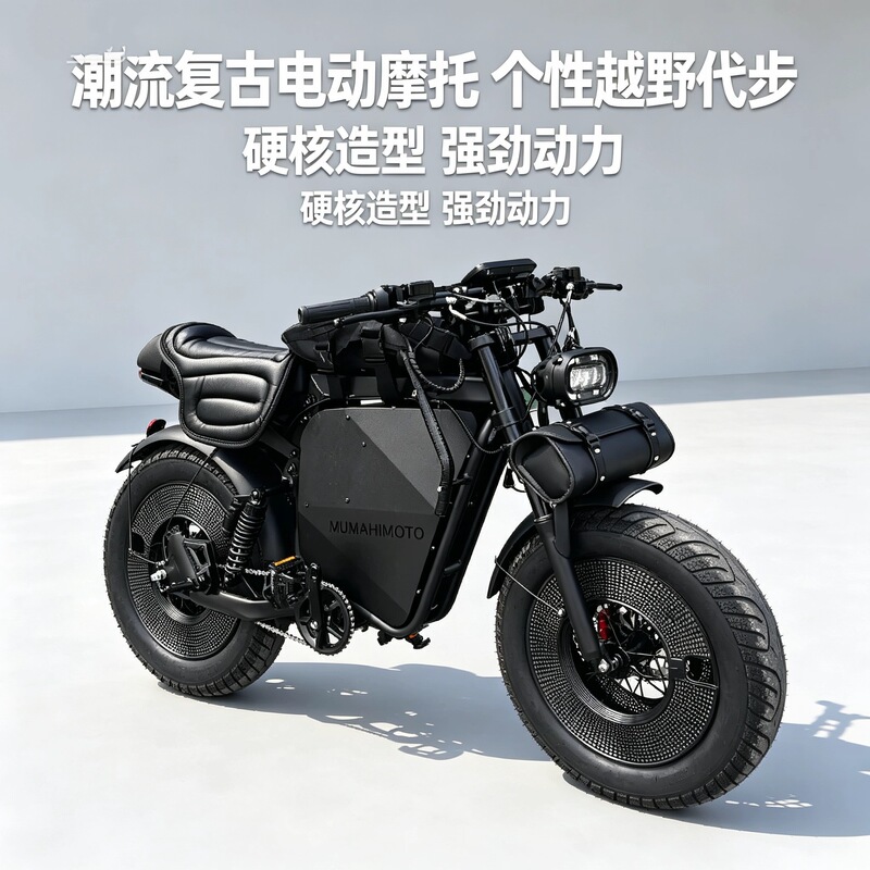 Black Warrior HIMOTO electric bicycle, wide-wheel pedal-assisted bike, European export electric motorcycle Black Warrior HIMOTO electric bicycle, wide-wheel pedal-assisted bike, European export electric motorcycle