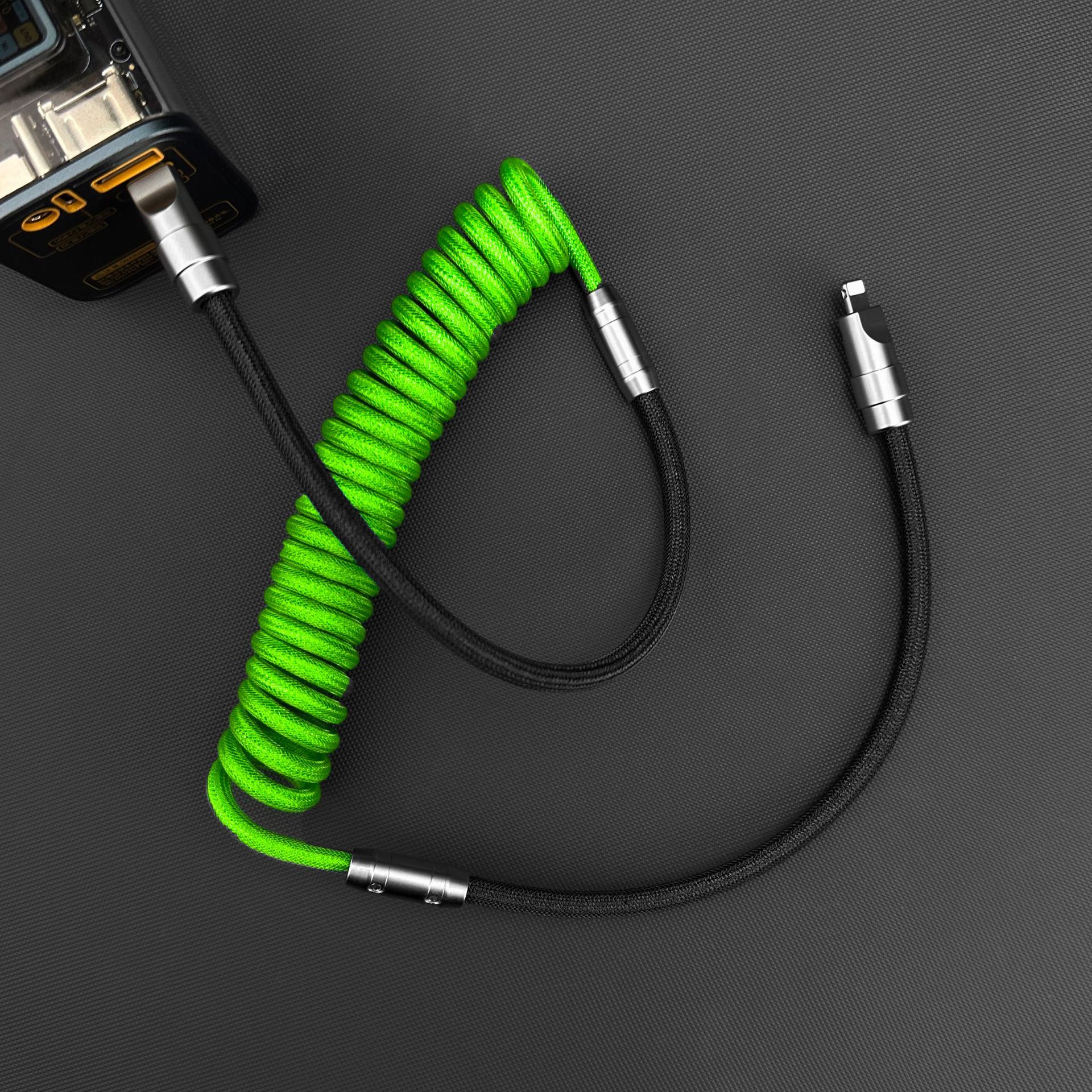 Cable DE DATOS telescópico espiral de primavera a juego de color personalizado para Apple iPad Android Huawei Xiaomi Tipo-C