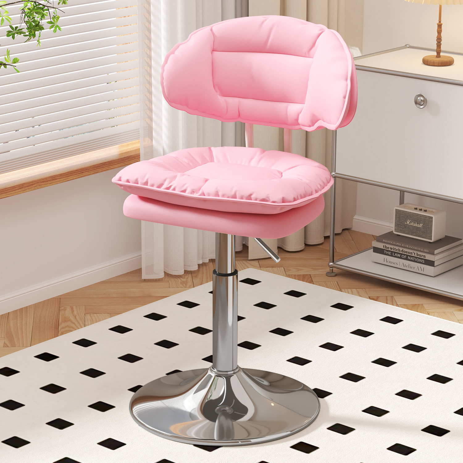 Silla de bar simple taburete giratorio casero respaldo silla de bar silla de plata de belleza manicurista elevación taburete