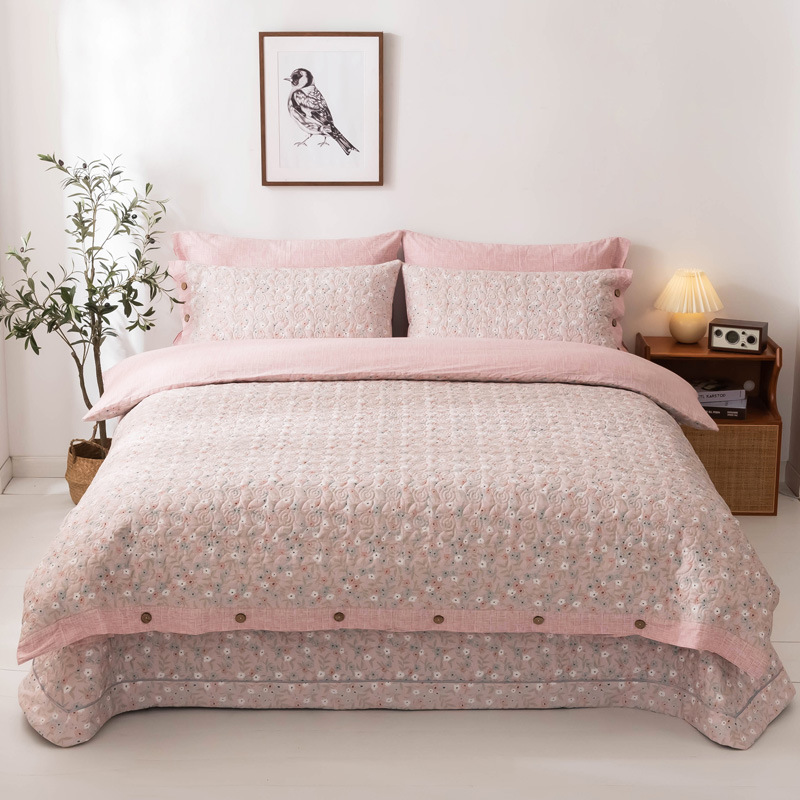 Cubierta de cama de algodón de cuatro piezas, cubierta de colchón de cuatro piezas