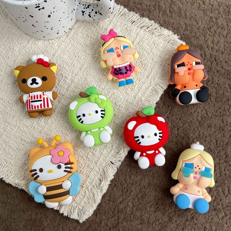 Popular Hello Kitty Crying Doll Cartoon Mixed Transparent Airbag Phone Holder Lazy Desktop Gadget for Watching Shows Versatile