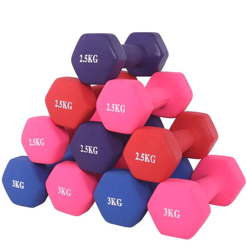 Hexagonal matte dumbbells for gym for yoga