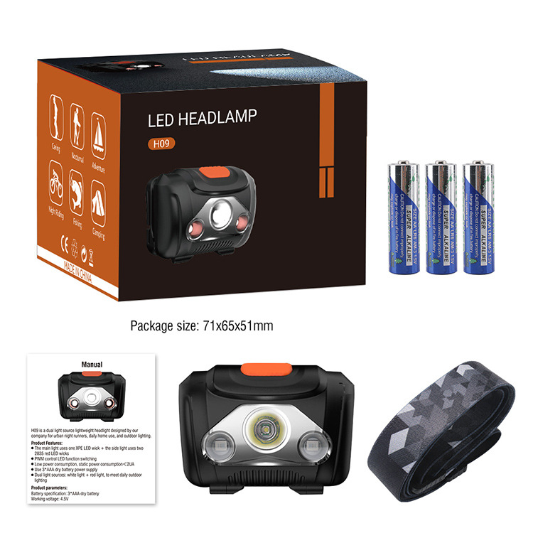 H09 전조등 (3 건전지 포함)
