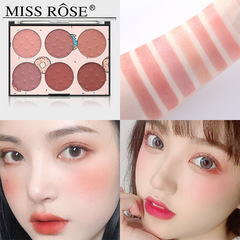 MISS ROSE six-color blush natural skin-friendly rouge makeup palette makeup