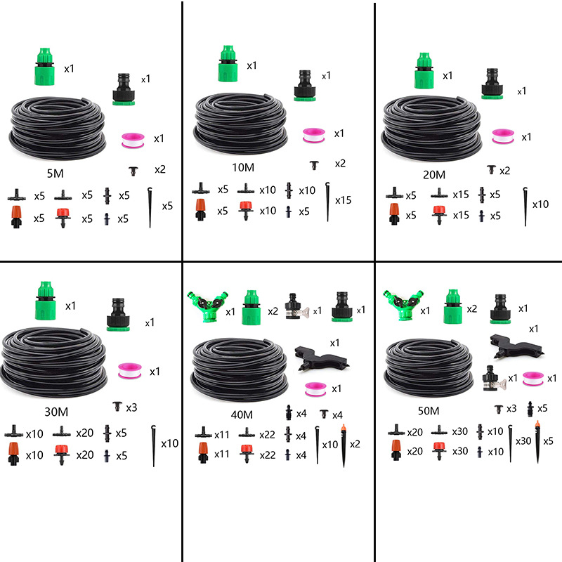 霧化澆花噴頭套裝 花園噴淋系統 家用澆水細霧滴灌系統 灑水套裝