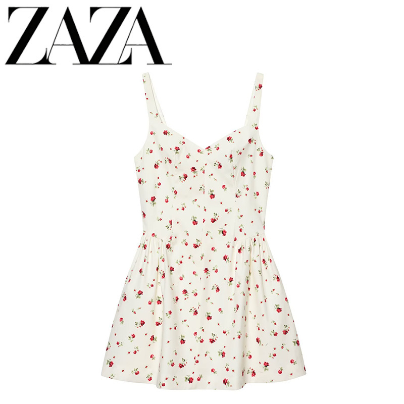Zaza Self-Made European and American Style Wholesale Women's Clothing, Fashionable and Versatile, Cross-Border Floral Print Puffy Dress Zaza Self-Made European and American Style Wholesale Women's Clothing, Fashionable and Versatile, Cross-Border Floral Print Puffy Dress