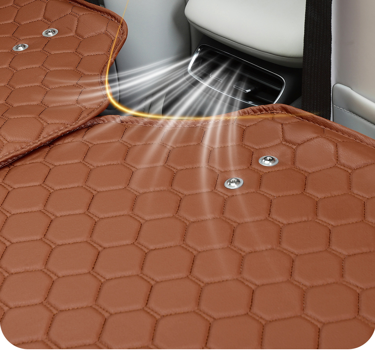 Car Rear Seat Sleeping Mat, Car Mattress, Thickened Leather Seat Cushion, Portable Folding Travel Bed for Self-Driving Tours, Outdoor Camping, and Travel