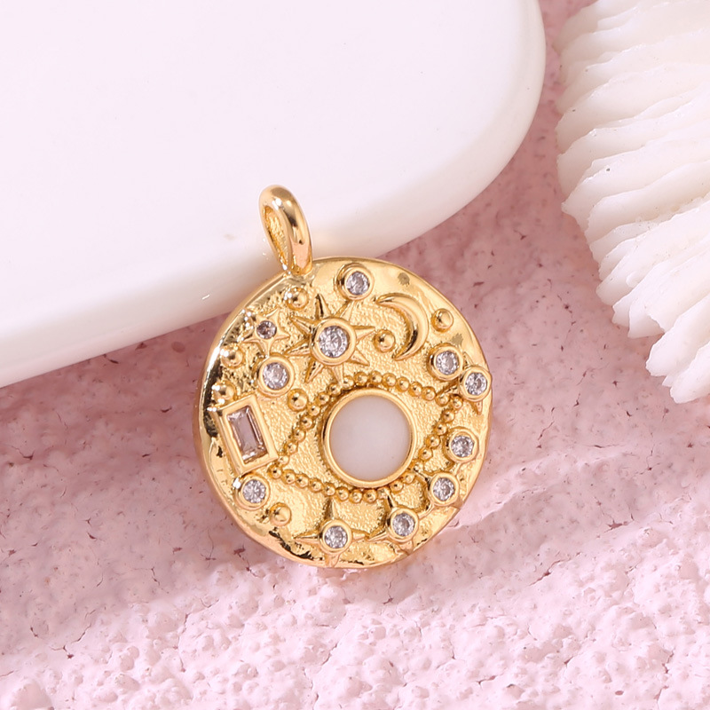 1 Piece Quantity Daily Occasion Copper Material Round, Devil's Eye Pattern 1 Piece Copper Zircon Round Devil's Eye Pendant