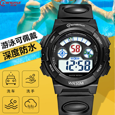 品牌工廠直銷學生手表鬧鈴防水可遊泳夜光戶外運動電子表淘寶代發