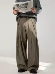 Pleated A-Line Business Casual Trousers for Men with Old Money Style, Spring-Fall New Arrival, Versatile & Sophisticated