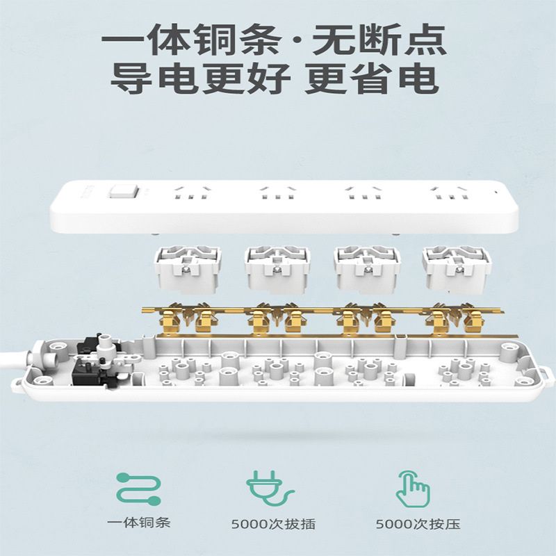 插板家用线板排插插位多功能转换器插排宿舍用插头插多插座2026