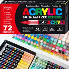 72 Colors Acrylic Paint Pens Markers Brush Tip Paint Markers