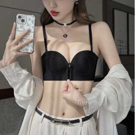 前扣016#无痕全侧防滑无肩带内衣32-38加厚AB杯百搭舒适透气文胸