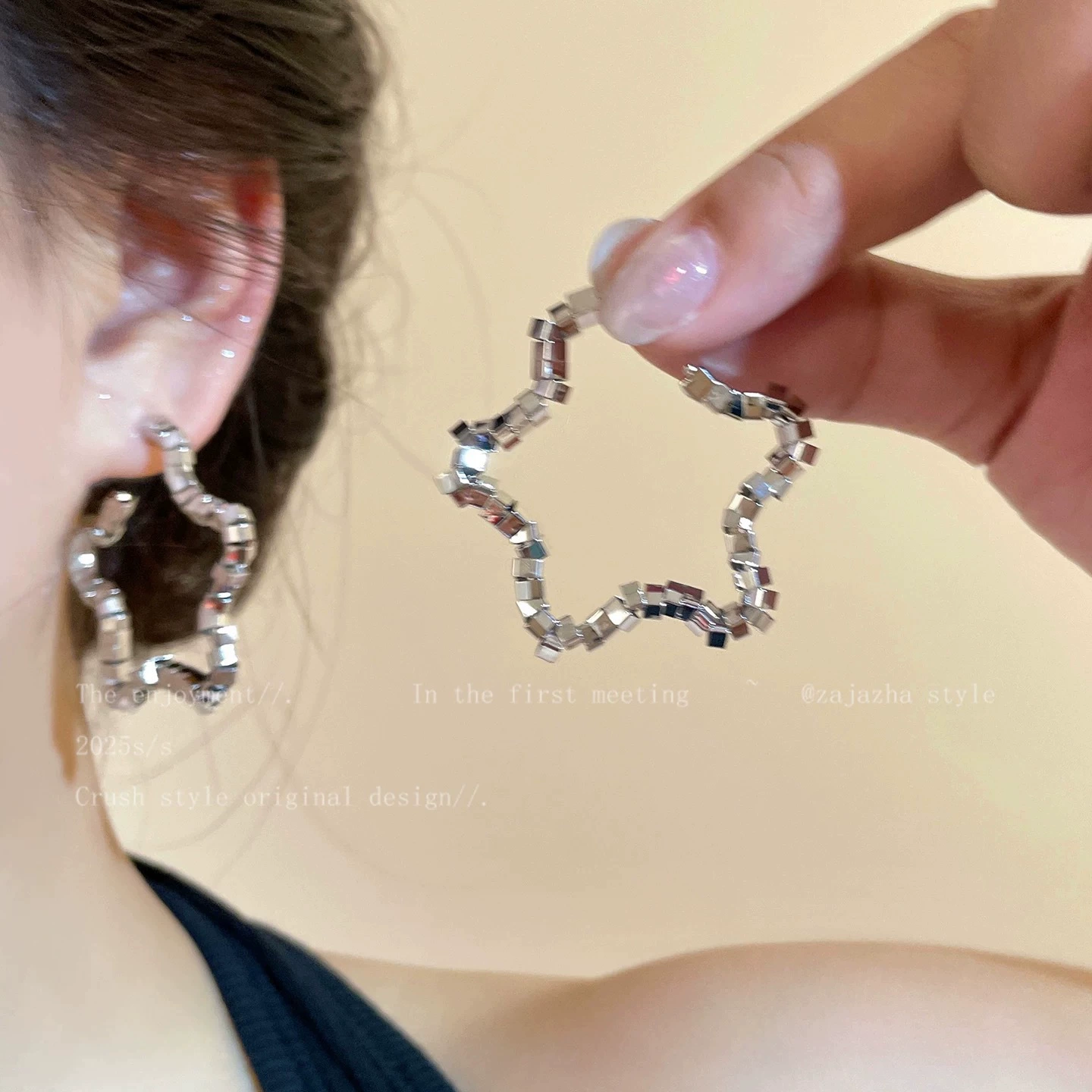 Earrings, silver 925 sample, European style, assorted hoops and studs, lightweight