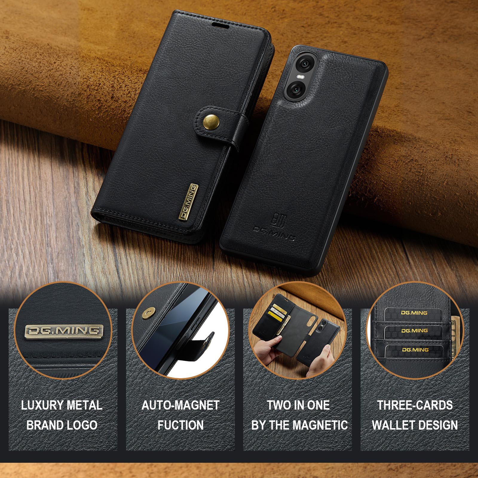 For Sony Xperia 10 VI Mobile Phone Case Xperia 1 VI 2-in -1 Split Leather Case 2024_voghion.com
