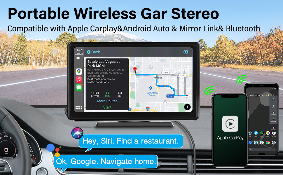 Cross-border foreign trade e-commerce 7-inch car mobile phone screen interconnection portable wireless carplay Auto Bluetooth