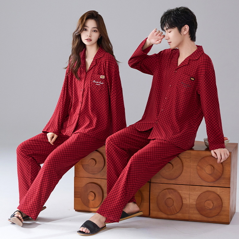 Pijamas de boda, nuevo matrimonio, vestido de terciopelo rojo, mujeres, otoño y invierno, hombre, nobles, parejas, pijamas, otoño y invierno