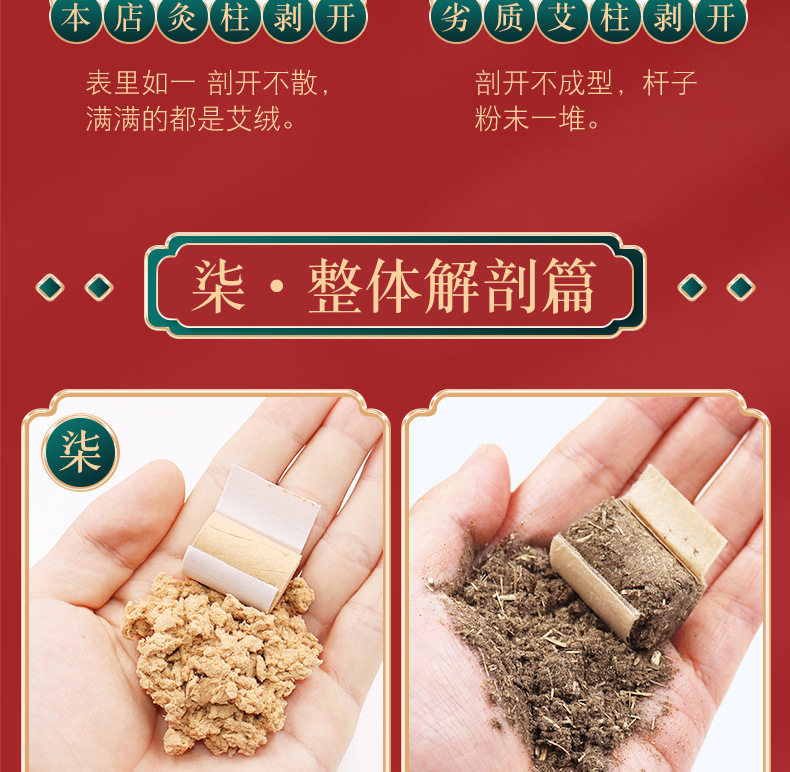 Aged Golden Moxa Rolls 54 Pieces Five Year Chen Ai Handmade Smokeless Moxibustion specifications