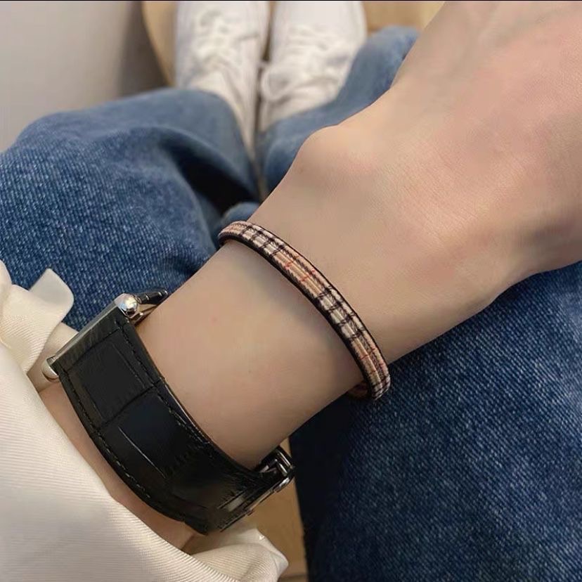 Retro, Simple Style Style Retro Simple Style Women's Plaid Leopard Cord Hair Tie