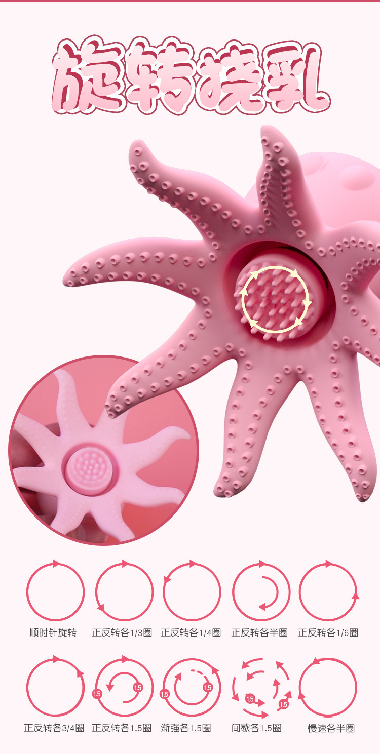 10-Frequency Vibrating Sucking Rotating Breast Massager with Silicone Suction Cups — detail image 2