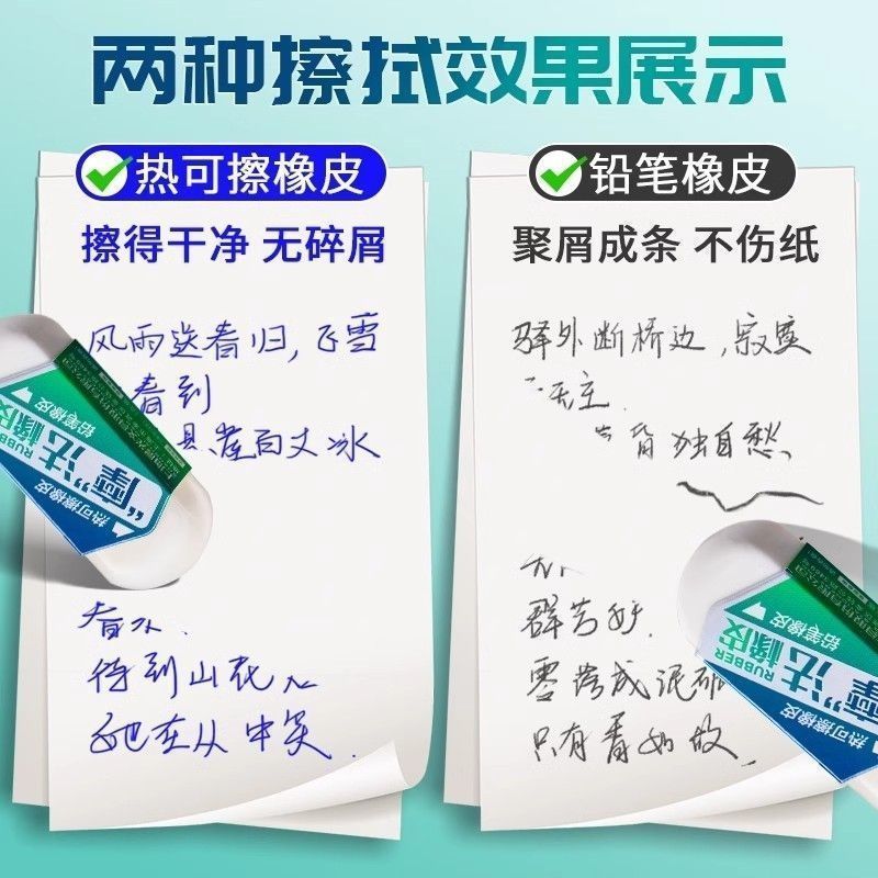 Chenguang P963JS モーファー消しゴム双頭兼用鉛筆消しゴム加熱して消去可能な消しゴムは、痕跡を残さず、破片を残さず清潔にします。|undefined