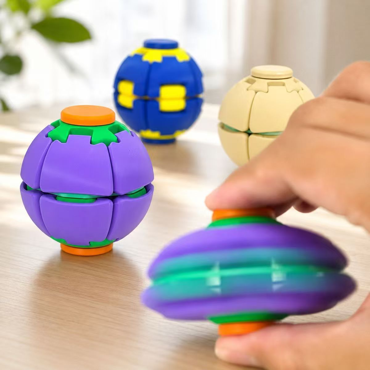 Gear press giroscopic bola doble juego punta de dedo Fidget reducción de presión inyección juguete adornos de mesa transfronterizos
