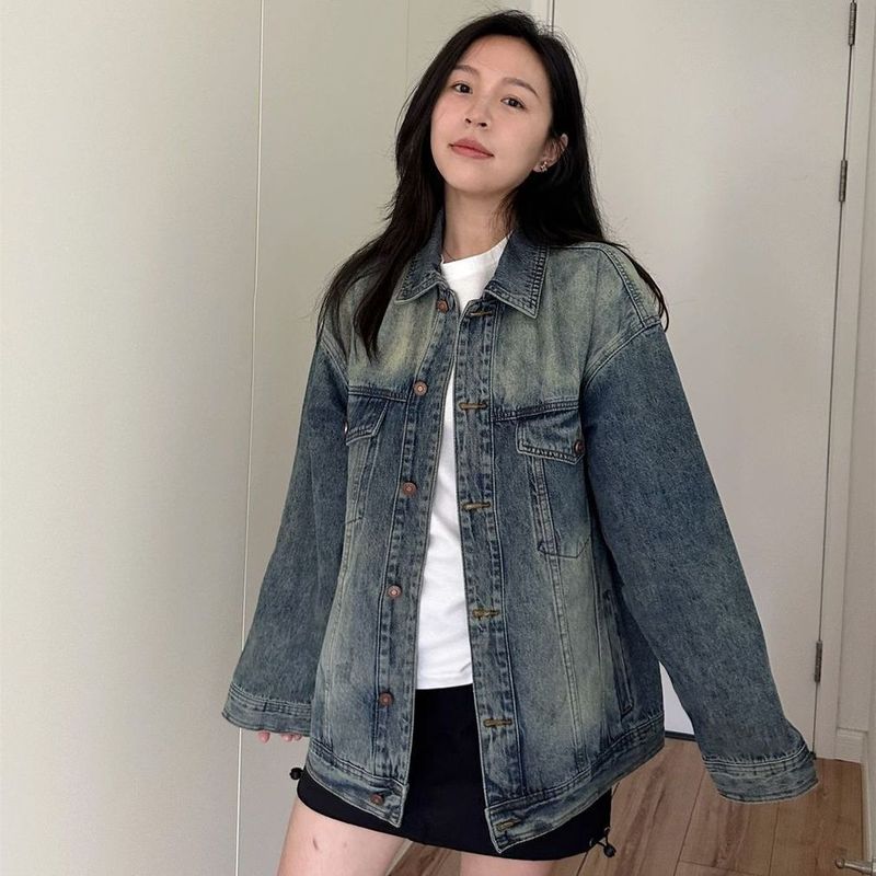 2025新款牛仔外套长袖oversize韩版时尚宽松简约通勤夹克衫女BF潮|undefined