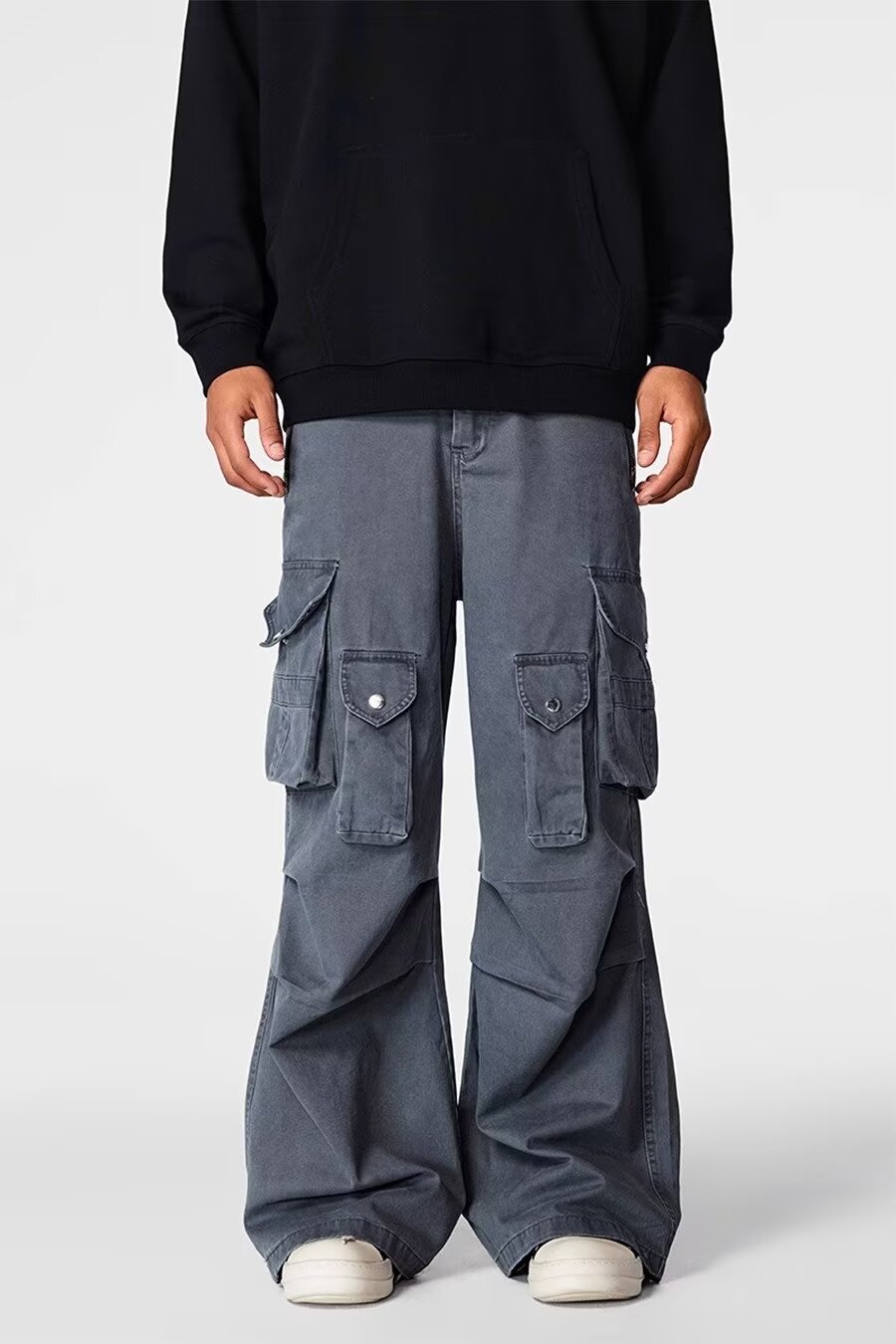 Men's Clothing Washed casual pants regular street washed distressed overalls pocket straight heavy duty casual wide leg pants _ipsvogv.com