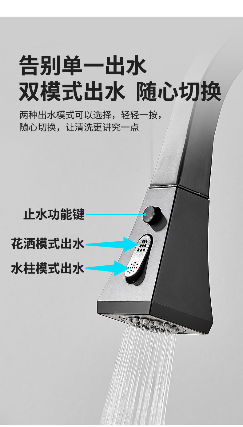 Pull-out faucet, kitchen single-hole sink, balcony telescopic stainless steel rotary universal cold and hot household valve undefined
