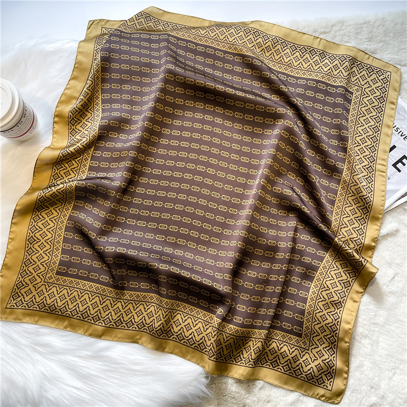 Simple solid color scarf for women, simulated silk square scarf 70cm European and American basic style with shirt, professional scarf to tie hair_voghion.com
