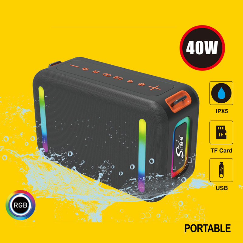 Foreign Trade New Wireless Bluetooth Speaker Led Melody Colorful Light Portable Outdoor Waterproof Heavy Bass Bluetooth Speaker