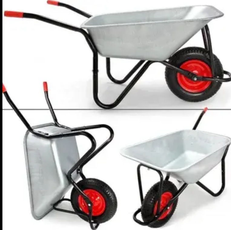 Fábrica directa agrícola carro de plástico estilo diversificado sitio de construcción monociclo movimiento de carro de arena